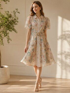 Pastel Floral Midi Dress